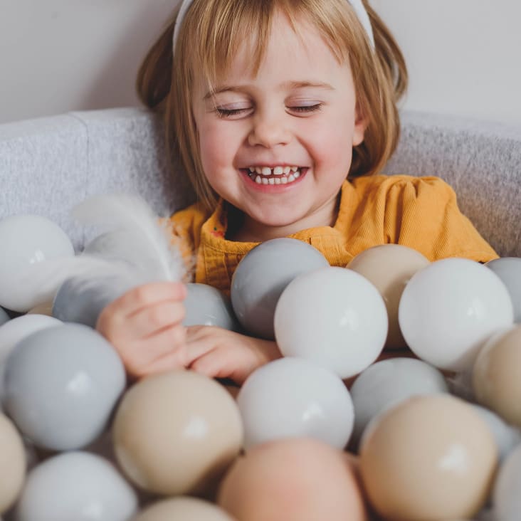 Piscina a secco per bambini con palline d. 80 cm bianco/grigio