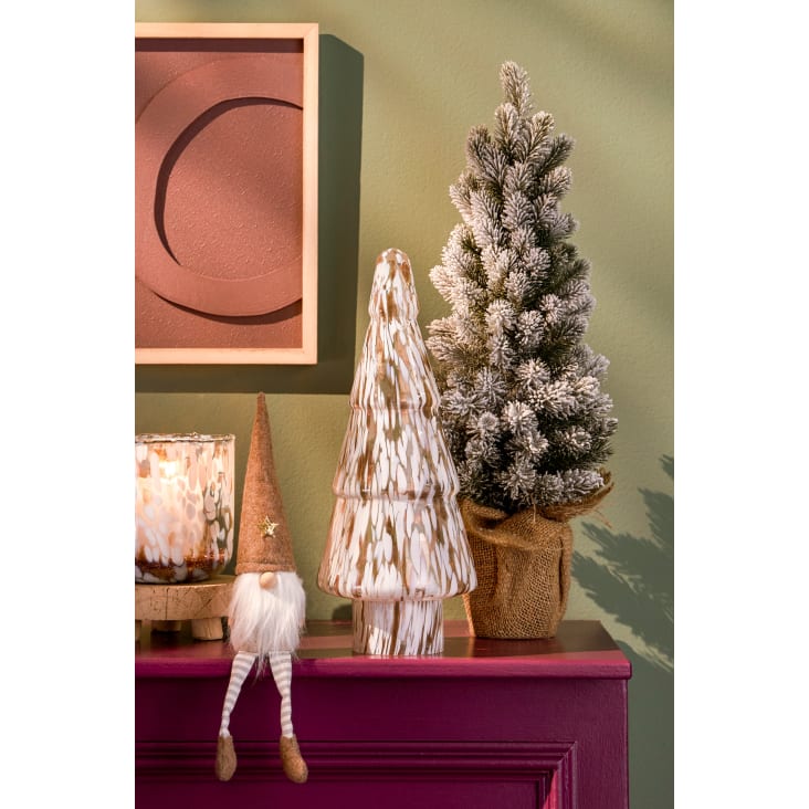 Künstlicher Weihnachtsbaum in schneebedeckt Jutesack 60 | Maisons du Monde