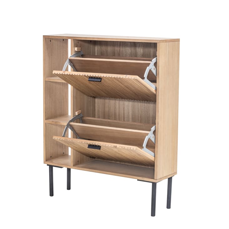 Schuhschrank mit 2 Schubladen aus Holz und Metall | Maisons du Monde