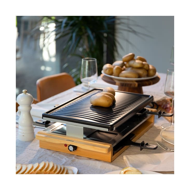 Raclette électrique finition bois pour 8 pers - Kitchen Chef