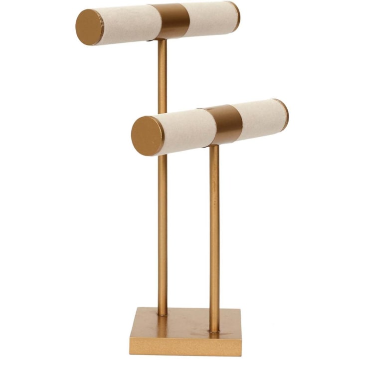 Porte bijoux double pieds dor s beige Maisons du Monde