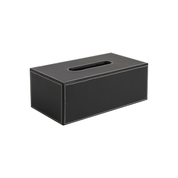 Boîte à Mouchoirs En PU Noir Avec 5 Dessous De Verre – 24x12x9.5cm, Pour Maison, Bureau, Voiture - 6