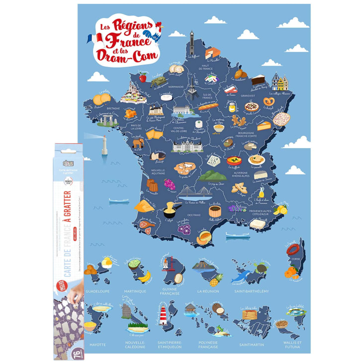 Carte du Monde à Gratter en Français - Poster Monde XXL 60 cm x 40 cm -  Pour Enfant - Cdiscount Maison