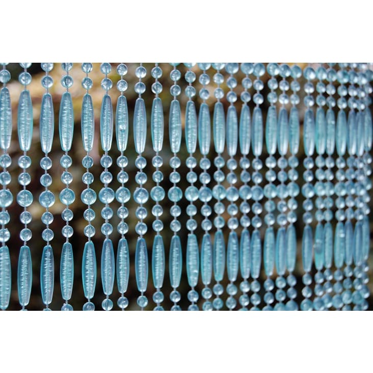 Rideau de porte en perles bleues et transparentes frejus 100x230 cm
