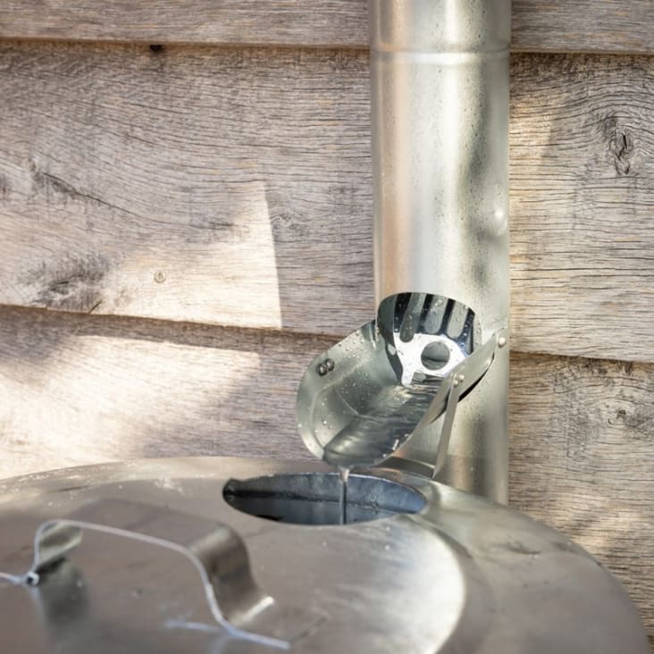 Récupérateur d'eau à clapet en zinc Ø80 mm