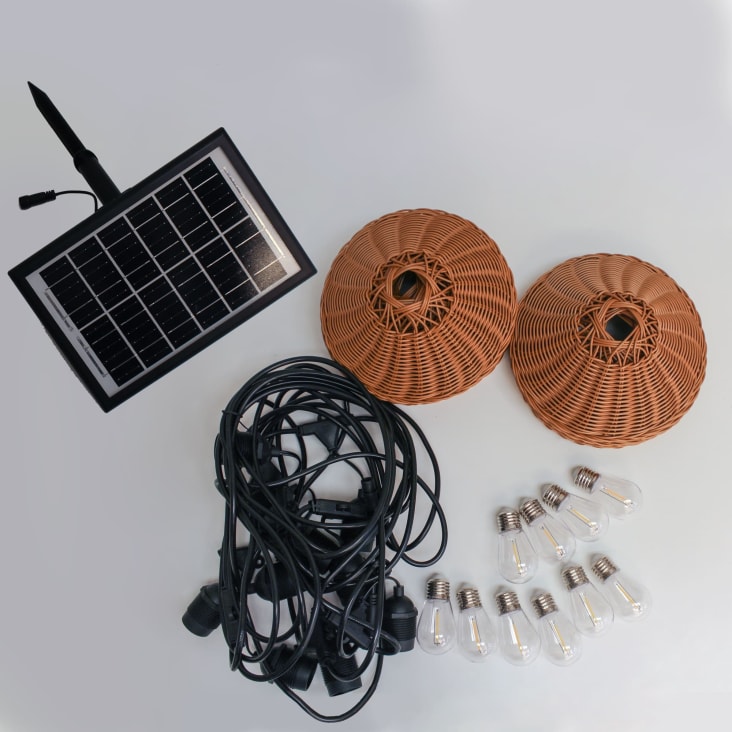 Guirlande solaire et USB avec 10 grosses ampoules XL Bruna