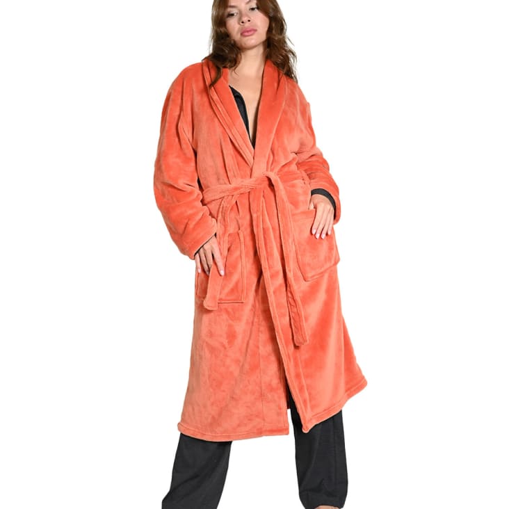 Peignoir polaire chaud doux Corail L