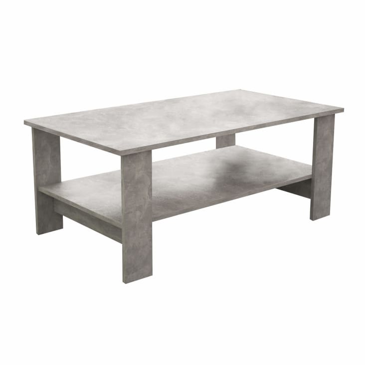 Tavolino da salotto moderno cm 100x55x41 h in truciolare cemento BERRY