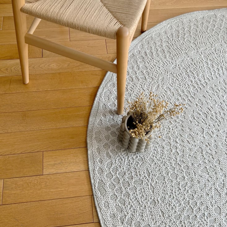 Alfombra tejida a mano de yute redonda de 8 pies de fibra natural, alfombra  rústica vintage bohemia y reversible trenzada beige, alfombras ecológicas