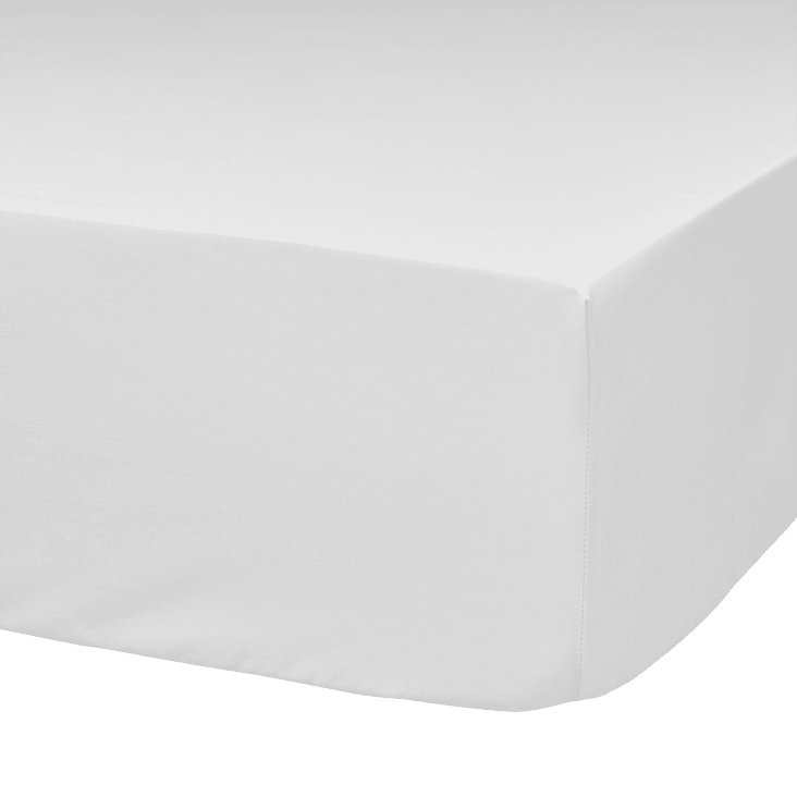 Drap housse coton bio blanc 90 x 190 cm-Fil & sens