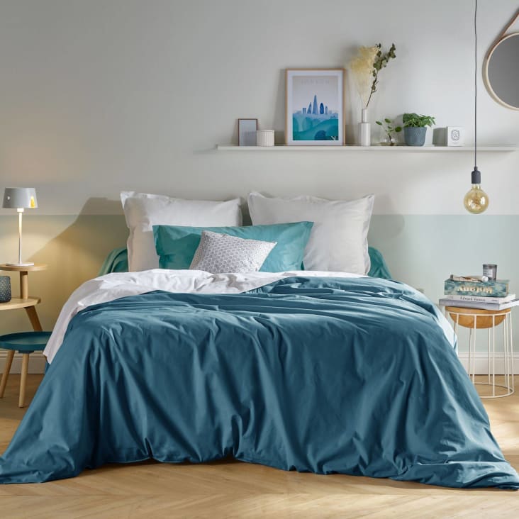 Drap housse Percale 140x190 Turquoise