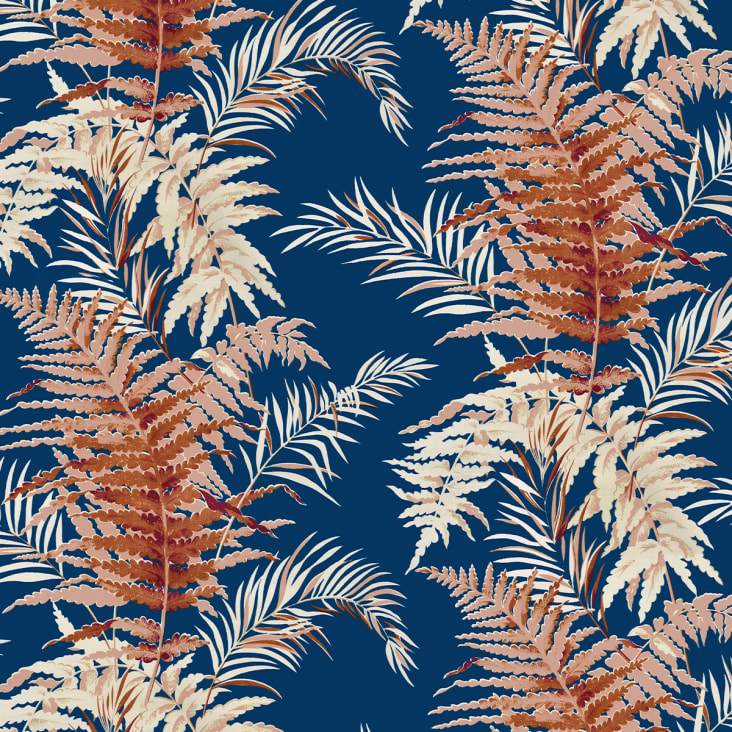 Coussin tropical polyester bleu 40x40cm cropped-2