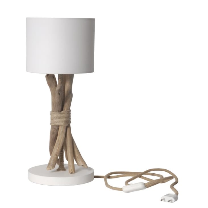 Lampe à poser en bois blanc-FAGOT cropped-3
