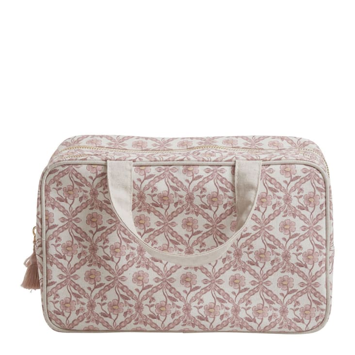 Vanity Entrelacs Fleuri - Trousse De Beauté Élégante Polyester 22x16x10 Cm