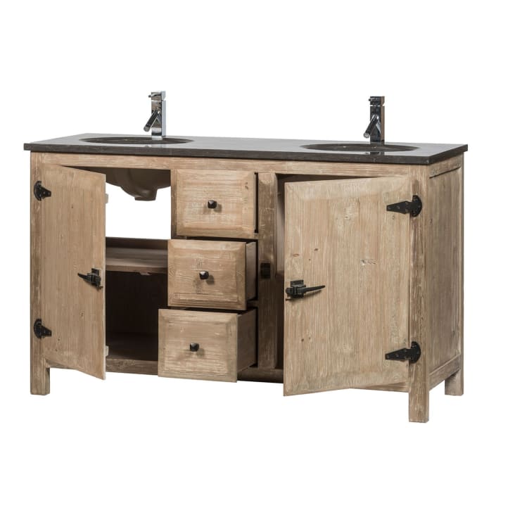 Meuble de salle de bain double vasque en bois et métal L148-Laurina cropped-2