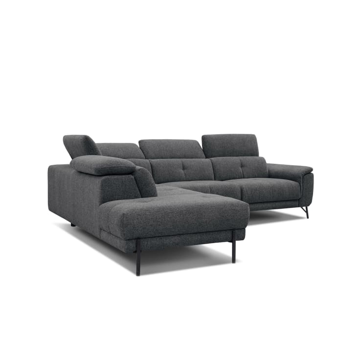 Canapé d'angle gauche  5 places en tissu gris foncé-Avena cropped-5