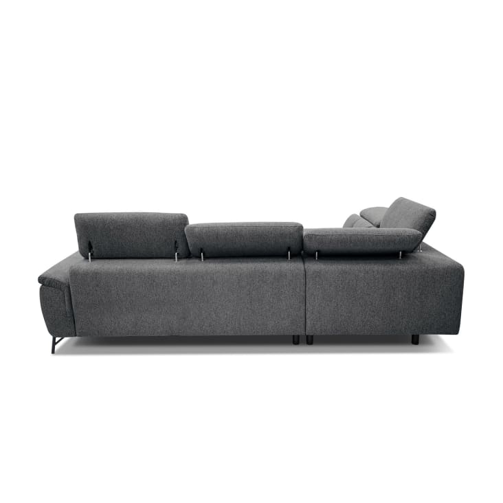 Canapé d'angle gauche  5 places en tissu gris foncé-Avena cropped-6