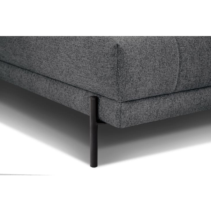 Canapé d'angle gauche  5 places en tissu gris foncé-Avena cropped-8