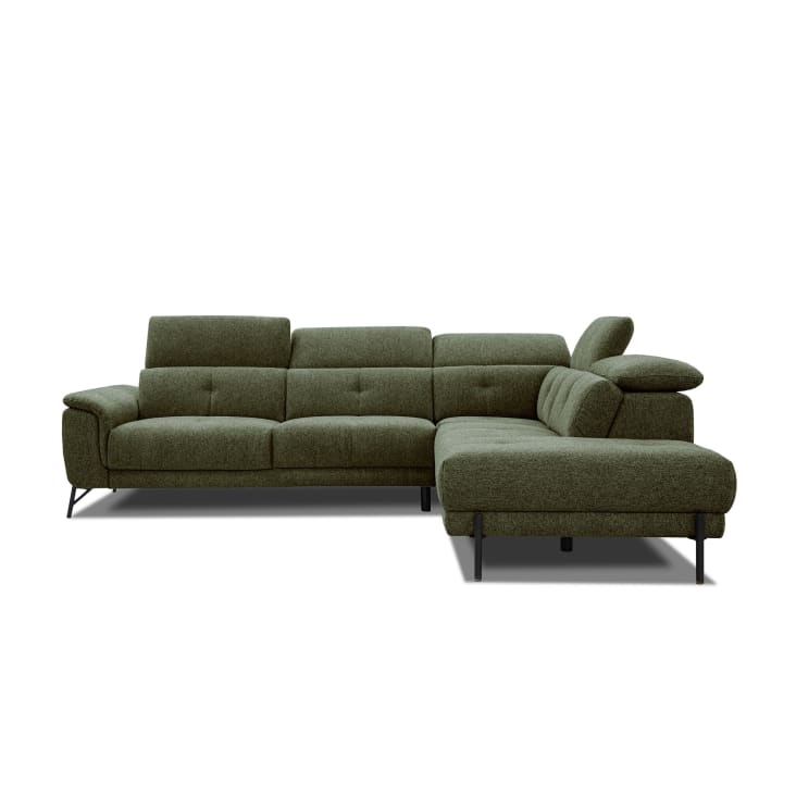 Canapé d'angle droit  5 places en tissu vert-Avena cropped-4