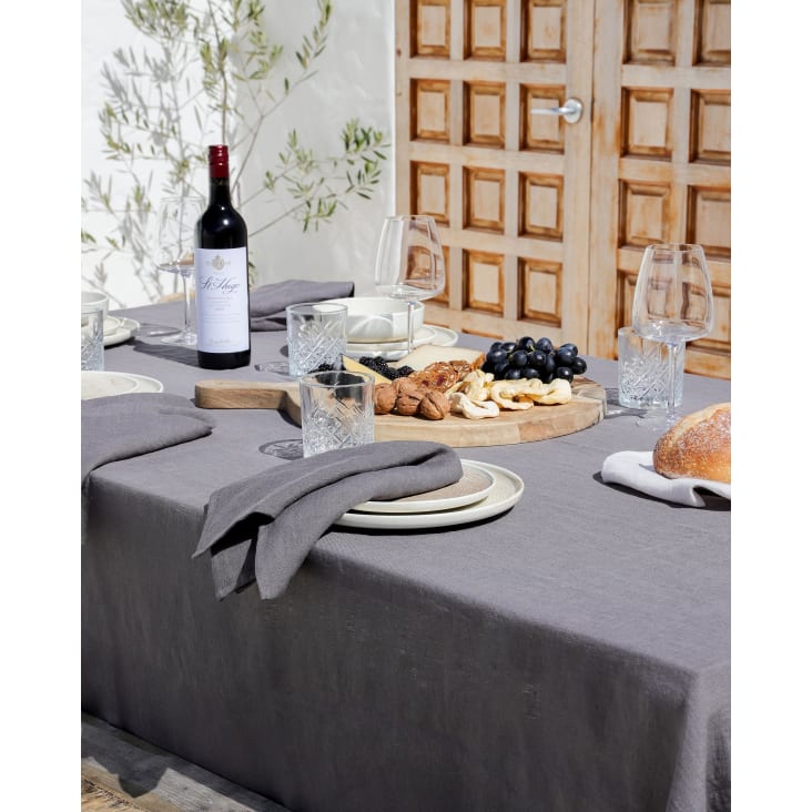 Tischdecke aus Leinen, Grau, 100x100 cm Monde Maisons | du