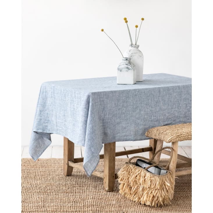 Tischdecke aus Leinen, Blau, 100x100 cm Maisons du Monde