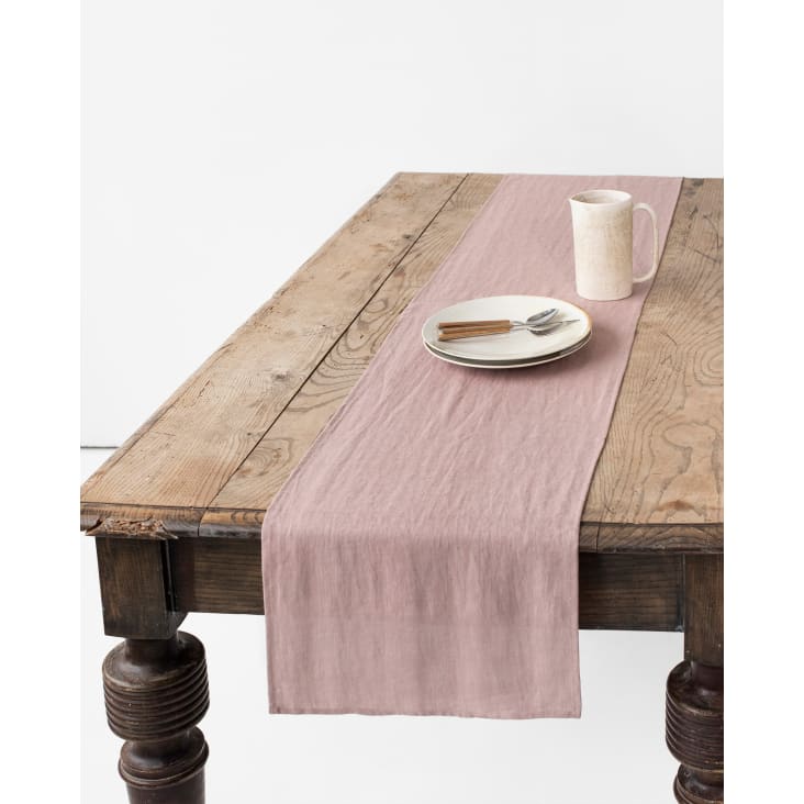 Leinen-Tischläufer, Rosa, 40x200 cm | Maisons du Monde