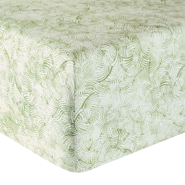 Drap housse percale vert clair 90x200 cm-Villandry cropped-2