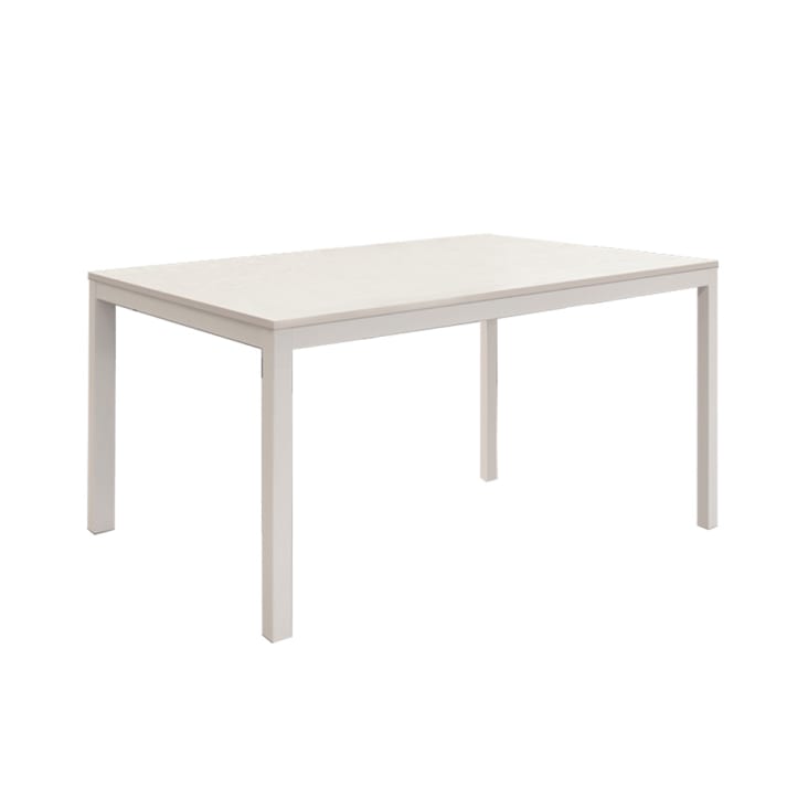 Tavolo legno, finitura bianco e metallo bianco, allungabile 120x80 TROPEA