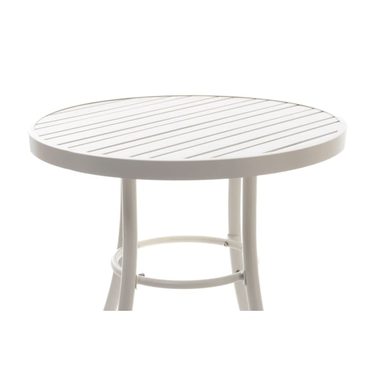 Table de jardin ronde en aluminium blanc D70-Dahlia cropped-3