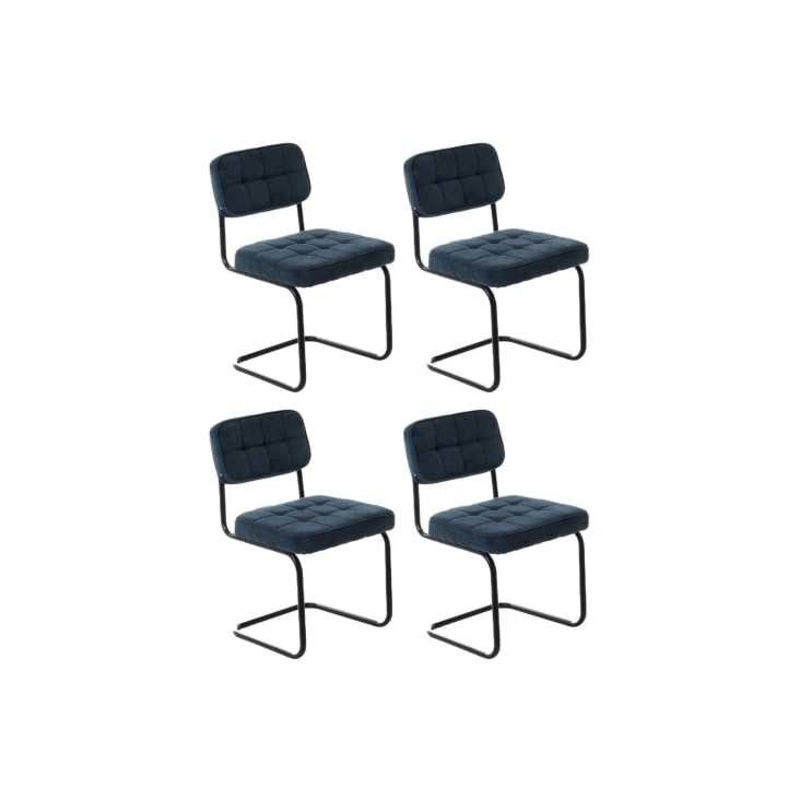 Lot de 4 chaises fauteuil salle à manger velours cuir synthétique