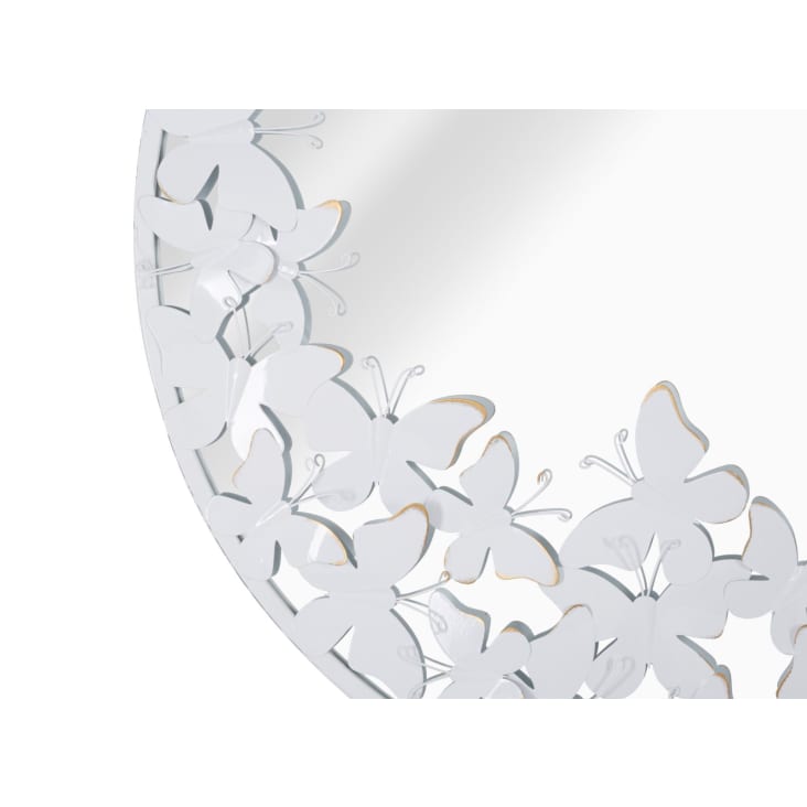 Specchio da parete farfalle in metallo bianco Ø cm 62,5x2,3 BUTTERFLY