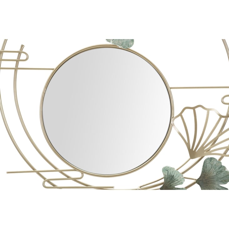 Specchio da parete con fiori in metallo bianco cm 82x2,6x85,5