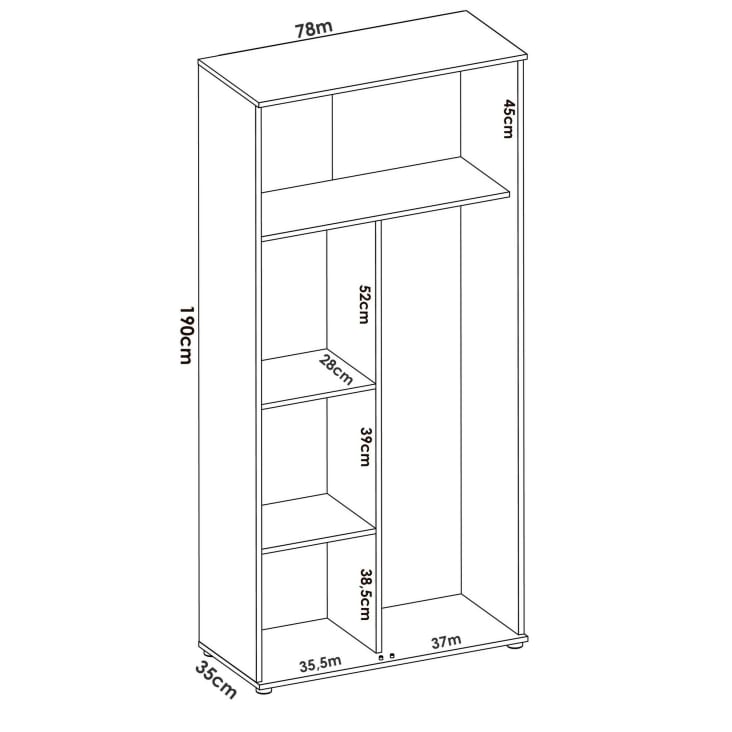 Armadio multiuso effetto legno rovere FORCOLA