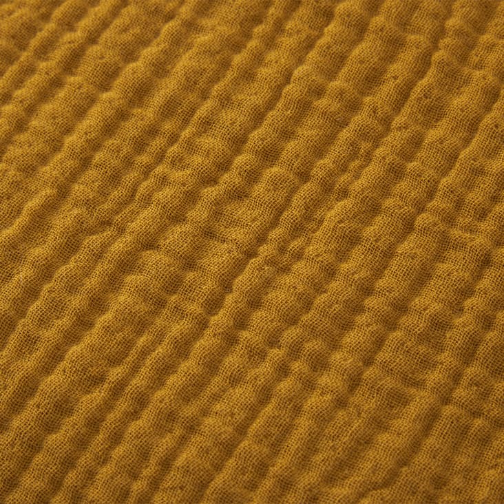 Couvre lit en coton jaune 260 x 240 cm-Cyclades cropped-3