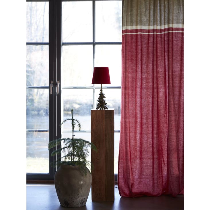 rot Gardinen Monde CARIN 2x140x260cm, | du Maisons Baumwolle aus Set 2er