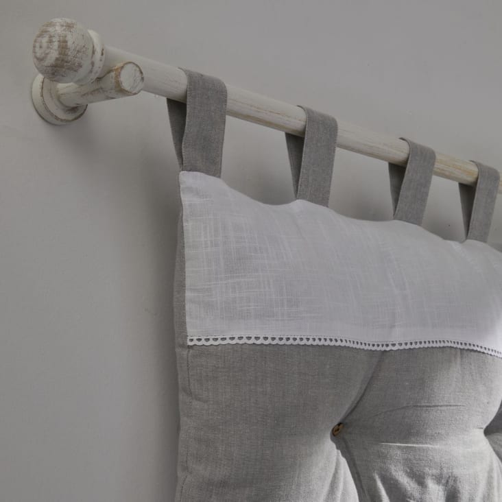Tête de lit coussin en coton gris 45x70 CHARME