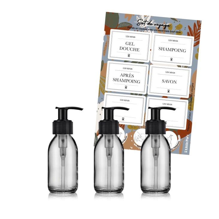 Étiquettes Waterproof Set de Voyage pour flacons mini format 100 ml