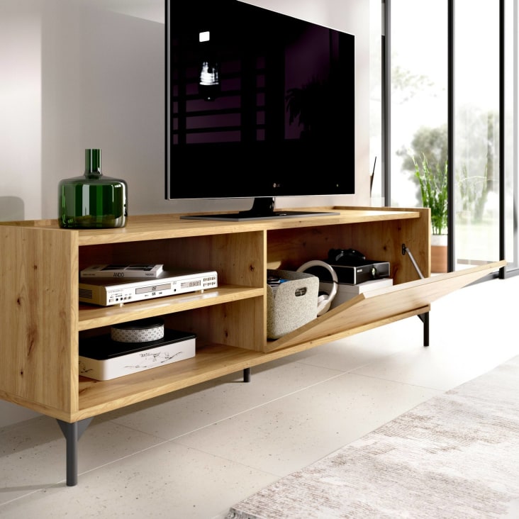 Mobile porta TV effetto legno rovere nodi DACERBI