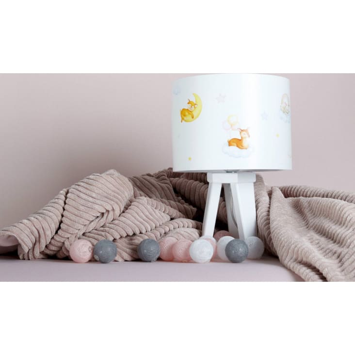 Lampe de chevet enfant Tissu Blanc 22,5x22,5x33 cm Sweet dream
