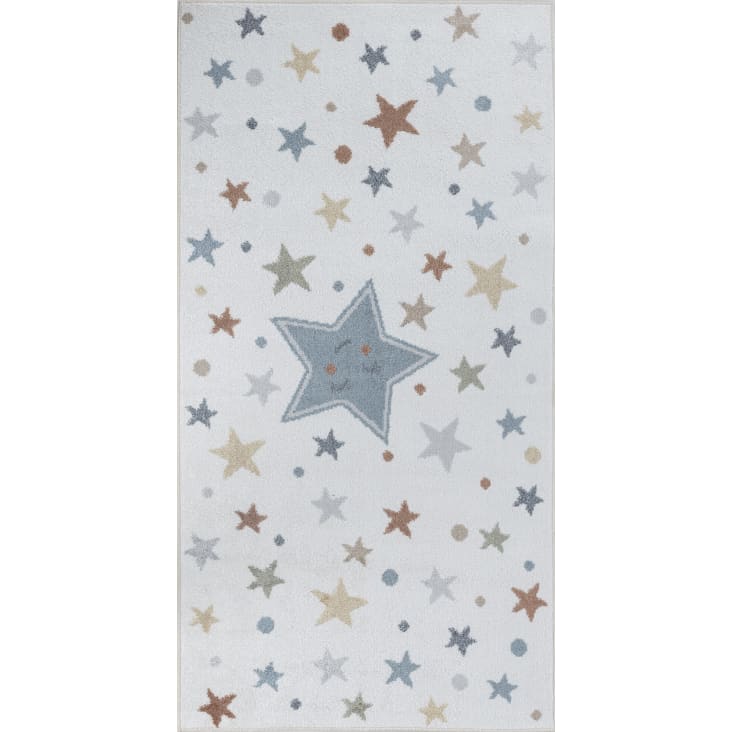 Tappeto Bambini Lavabile Stelle Multicolore/Blu 80x150 Supermama