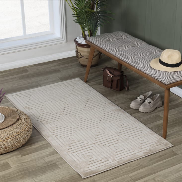 Moderner Skandinavischer Teppich für Innen-/Außenbereich Beige 80x150  Sakura | Maisons du Monde