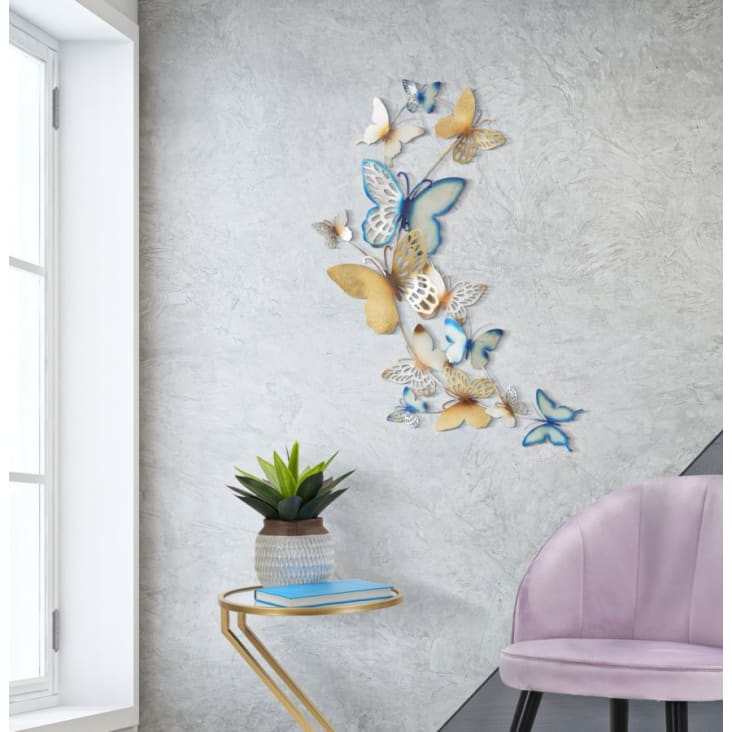 Pannello decorativo 3D in metallo con farfalle cm 59,5x4x111,5 BUTTERFLIES