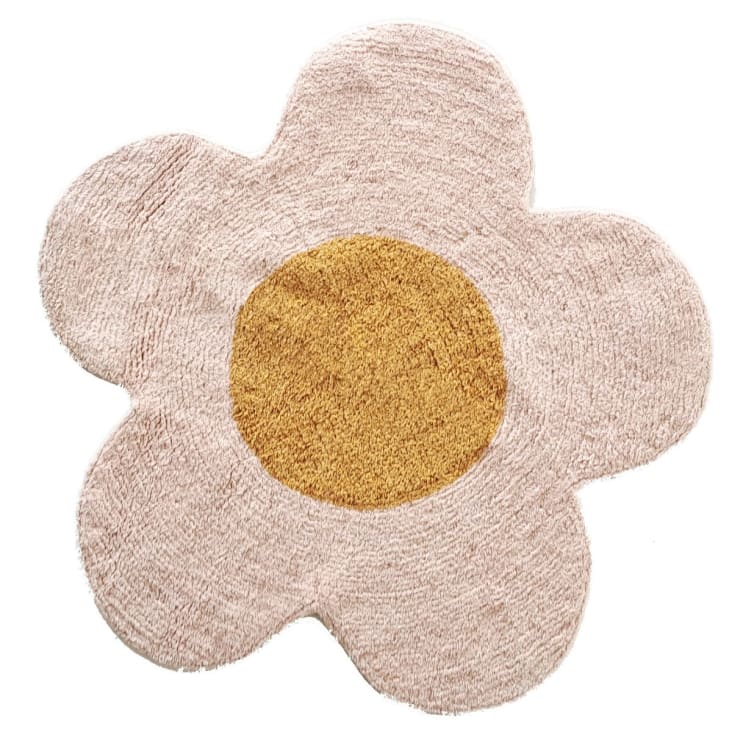 Tapis enfant en forme de fleur coton tufté rose 80x80cm STELLA | Maisons du Monde