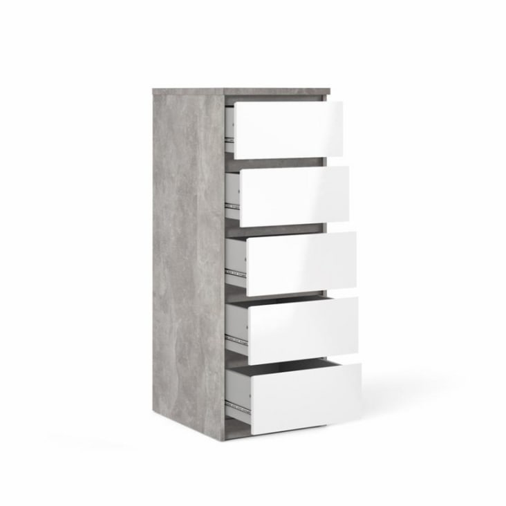 Cassettiera a 4 cassetti, comò moderno, mobile contenore in legno, mobile contenore per toeletta per soggiorno, camera da letto, corridoio (Noce) | SHEIN ALIA