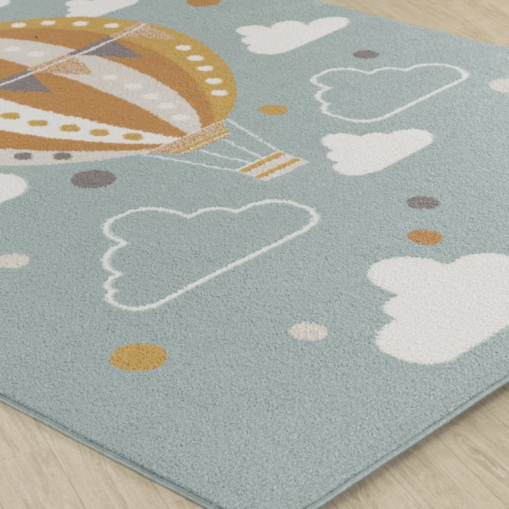 Alfombra redonda de estilo bohemio infantil con diseño de nubes de aviones  para niños, alfombra de meditación lavable con borlas, alfombra de pasillo