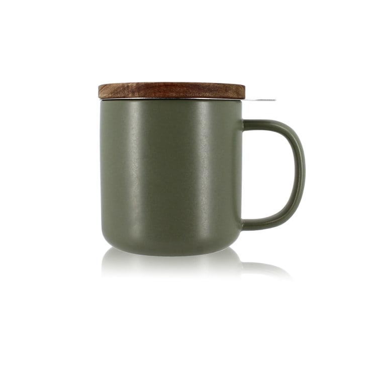 Tisanière KARL En Verre Borosilicate 300ml Avec Couvercle En Acacia - Infuseur Inclus, Passe Au Lave-Vaisselle