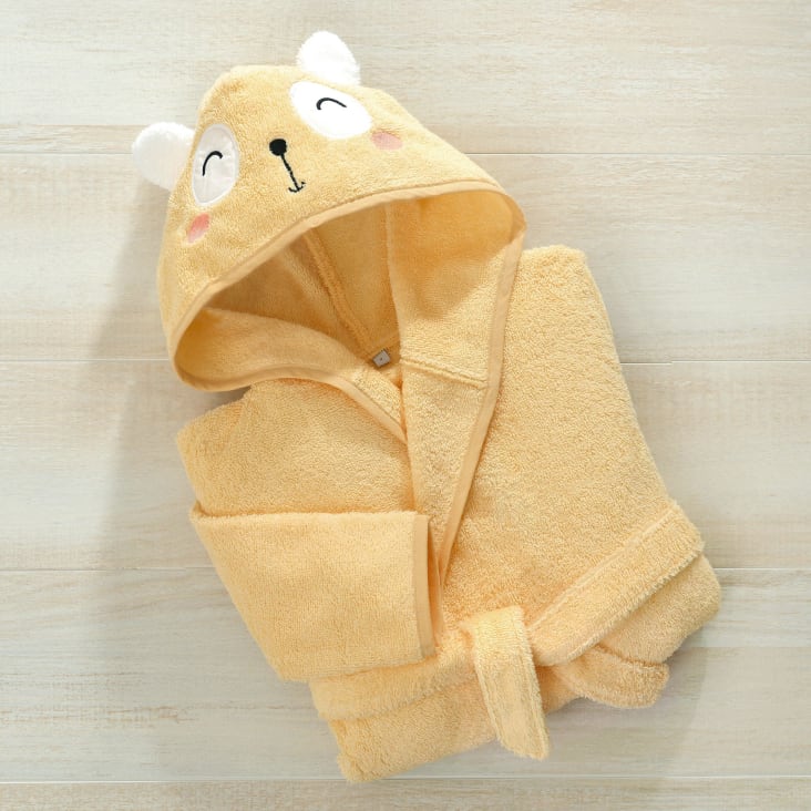 Peignoir enfant jaune 2 ans en coton