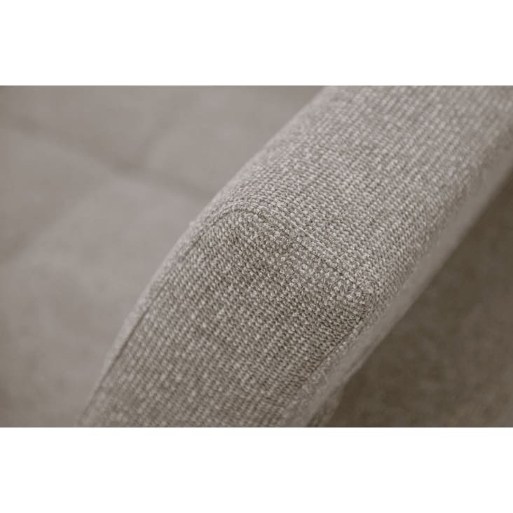 Canapé d'angle droit 5 places en tissu taupe avec coussins déco-Bergo cropped-7