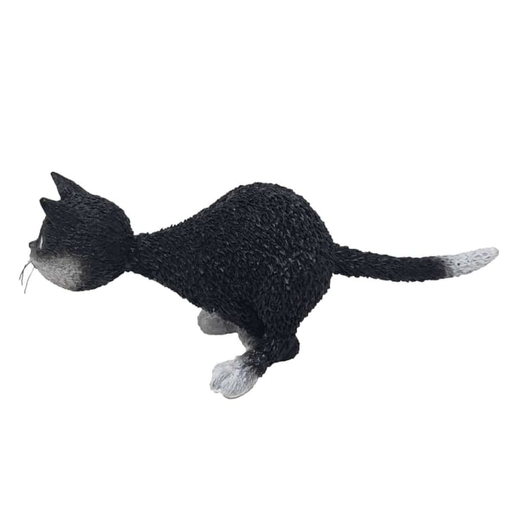 Statuette chat vintage avec parure en résine