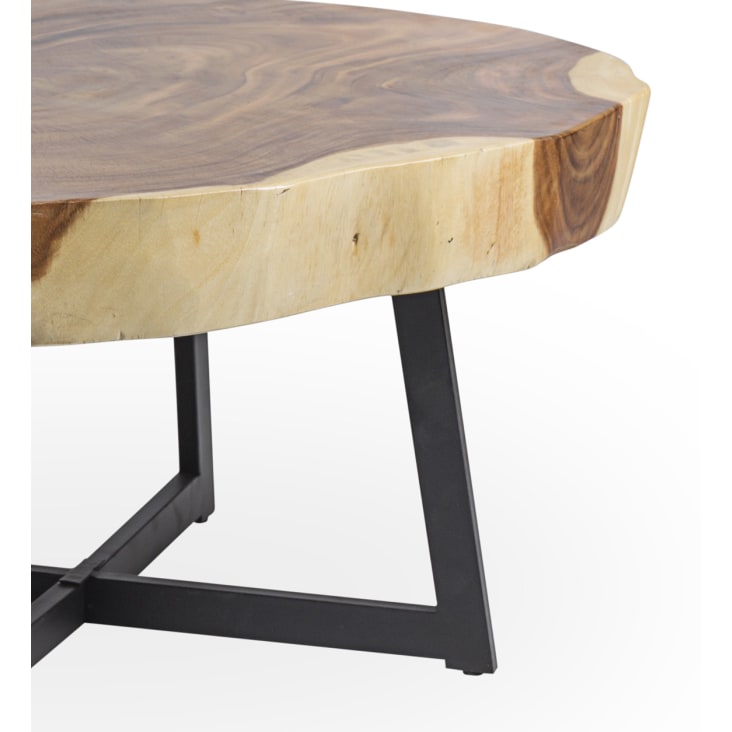 Mesa baja negra de madera de suar